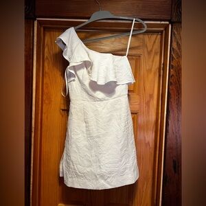 LILLY PULITZER Kipton One Shoulder Romper White Dress Sz 00 Wmns NWT $218 Flaw*